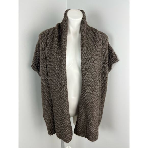 Vince Yak and Wool Blend Brown Short Sleeve Cardigan XS - Picture 1 of 5